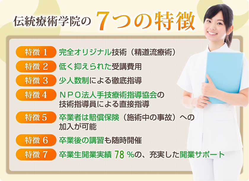 伝統療術学院の７つの特徴